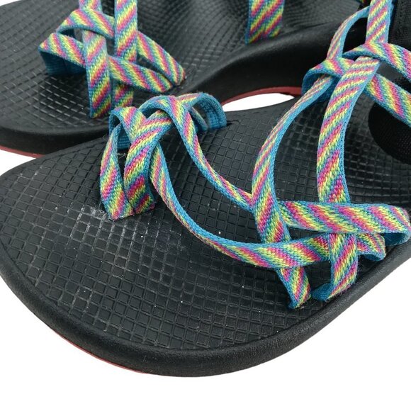 Chaco ZX/2 Rainbow Braided Sandals Size 8 Rainbow Vibram Fiesta Toe Loop Hiking - Picture 2 of 13